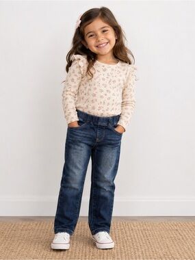 Youth Guess Girls Rhinestone Pocket Jeans Elastic Waist Stretch Denim Size 5